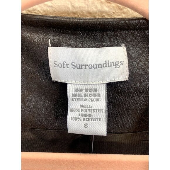 Soft Surroundings Tribeca Vegan Leather Brown Jacket S - Picture 7 of 9